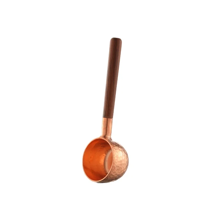 

Luxury Kitchen Utensil Hand Made Rose Wood Handle 10G Copper Tea Coffee Scoop Measure spoon, Gold