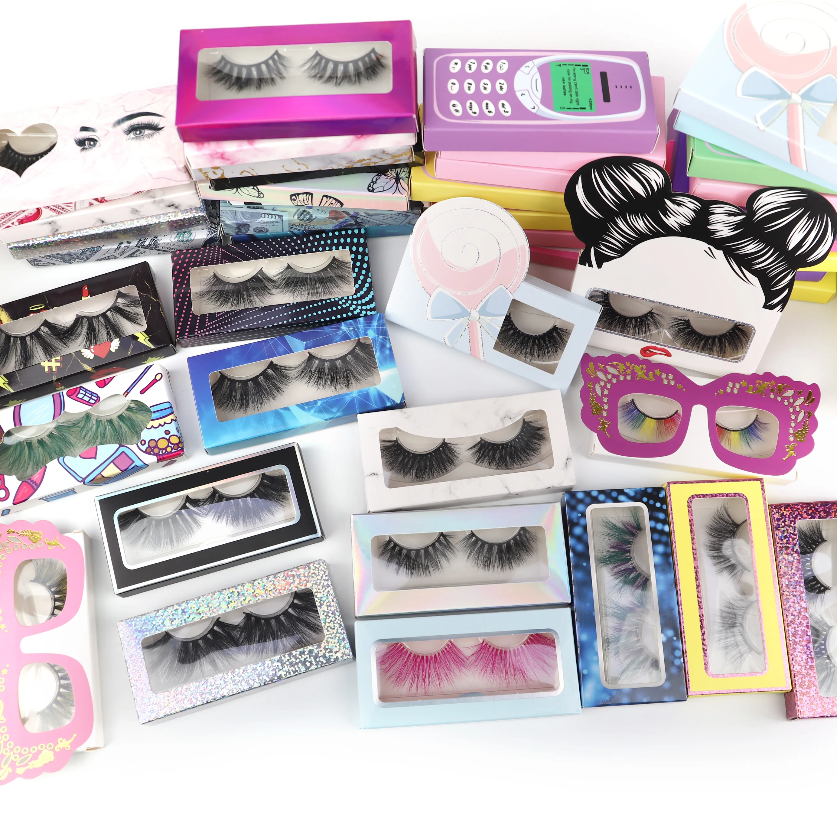 

mink eyelashes and packaging fluffy mink eyelash 25 mm 3d mink eyelash