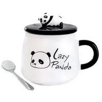 

Seaygift Wholesale Funny Porcelain Coffee Cup 3D Cute Lazy Panda Decorative Ceramic Coffee Tea Mugs with Spoon