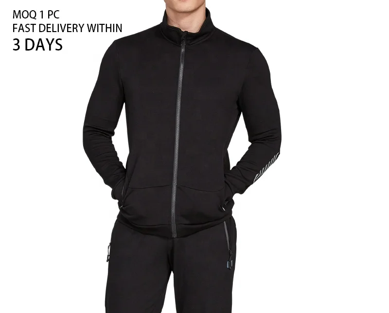 

2020 Hot Sale Joggers Suit With Wrist Side Stripe Custom Mens Tracksuit Sports Jacket Tracksuits For Men, Black or oem