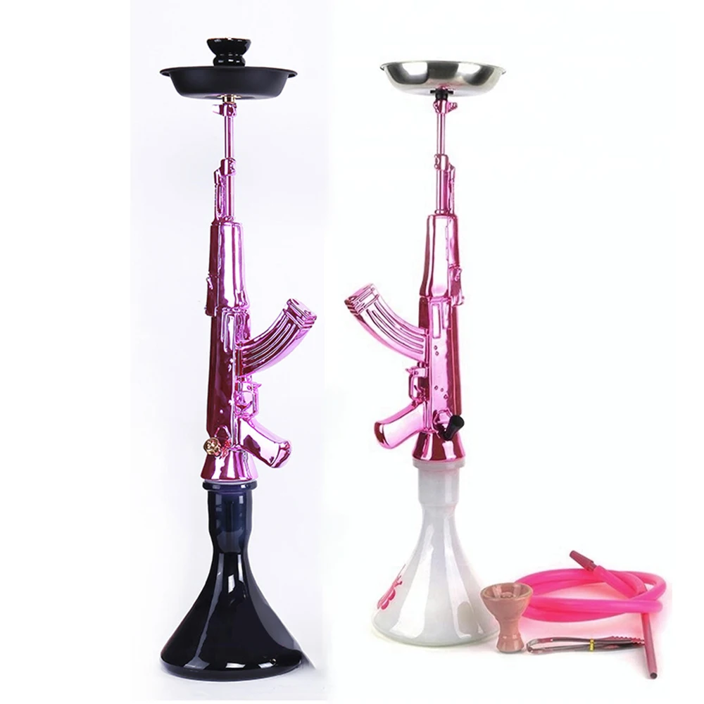 

Hot Sale Tobacco Smoking AK47 Shisha Narguile Pink Gun Hookah, Pink/gold/black/sliver