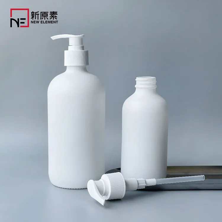 

New Element luxury 250 ml 300 ml 500ml matt black shampoo body lotion tube soap glass bottle with cap packaging