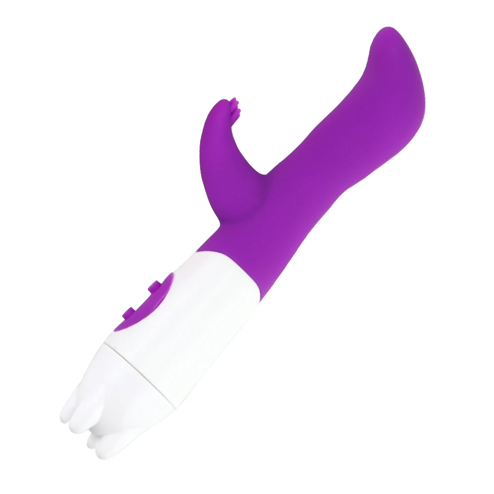 Battery 10 Speeds Dual Silicone Girls Masturbation Sex Rabbit Vibrator