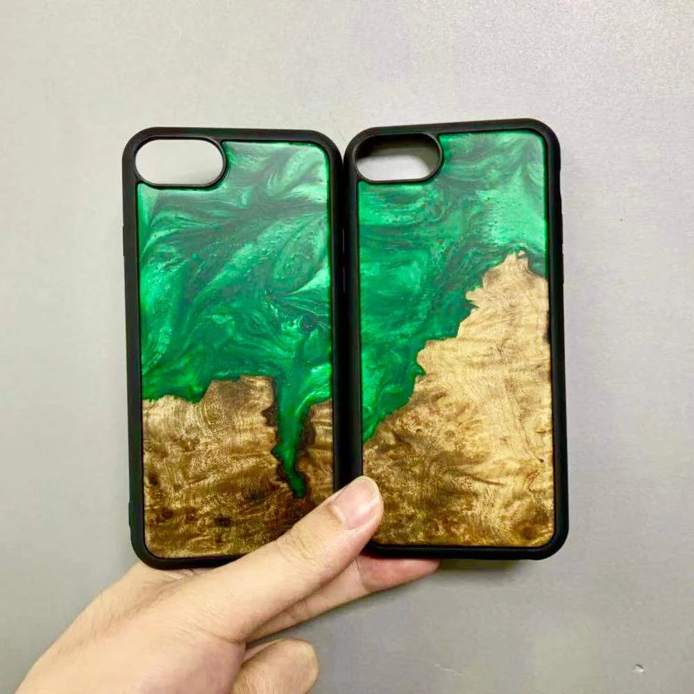 

Nature Resin Wood Case For iPhone 12 Pro Wood Resin Phone Case For Samsung S10 For Huawei P30 Wood Cases