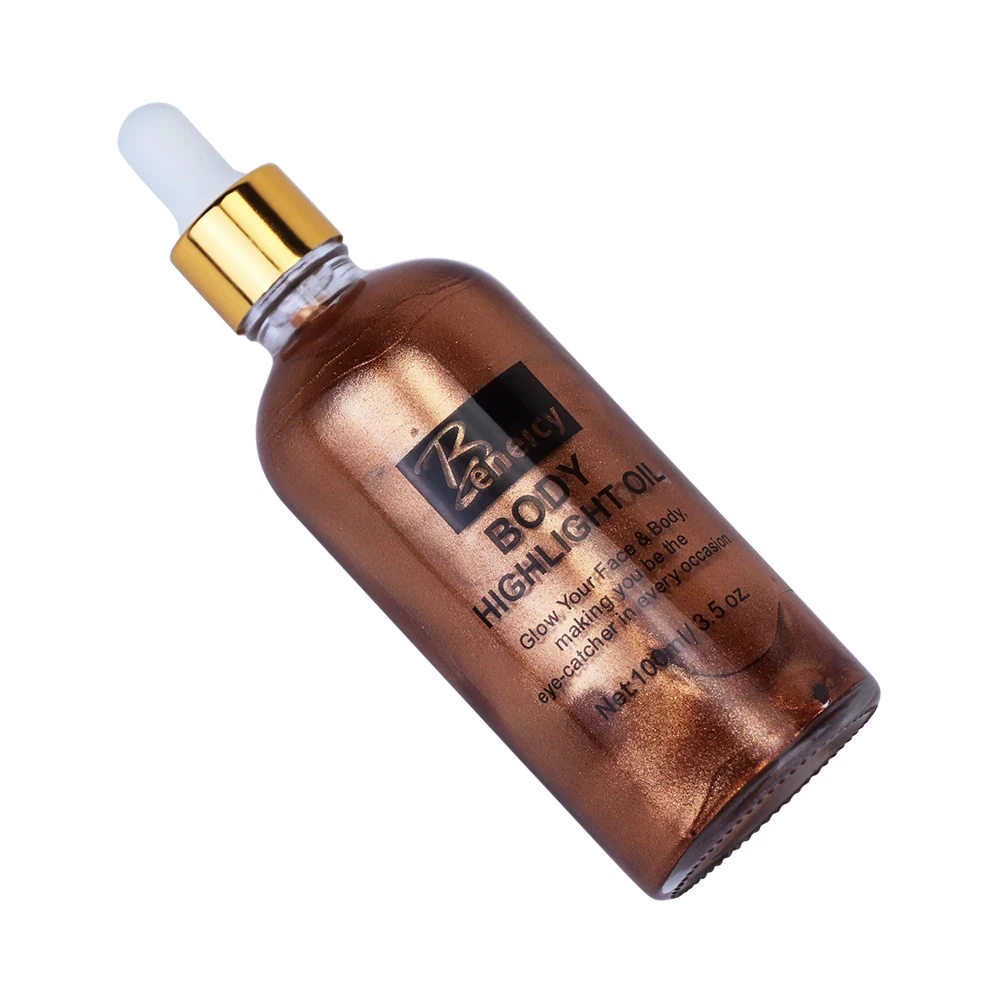 

100ml private label 5 colors body shimmer highlighter not sticky organic body glow, 5 colors or custom