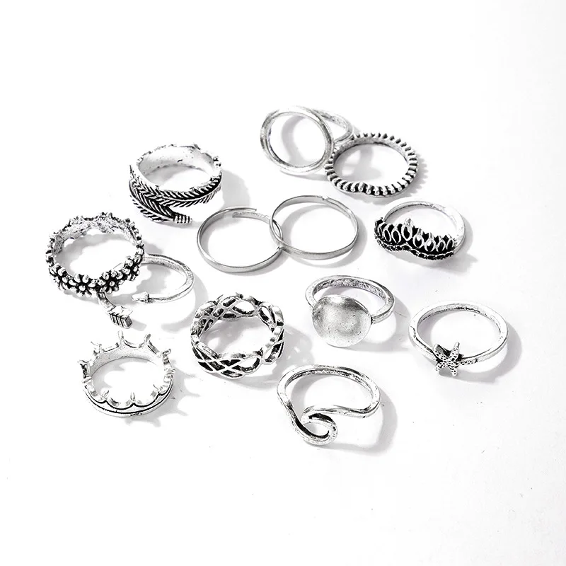 

More than one ring bohemia silver women 925 sterling silver rings