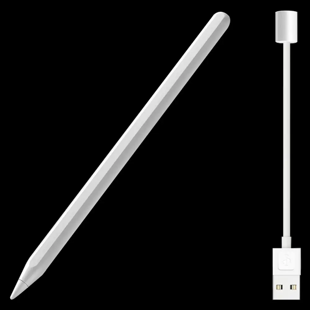 

Rechargeable Magnetic Top Smart Digital Touch Screen Capacitive Active Stylus Pen Pencil 2 Generation For Apple Ipad Tablet, White/custom