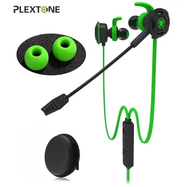 

PLEXTONE G30 Gaming Earphone PC Gaming Headset Long Mic with Mic In Ear Bass Noise Cancelling Earphone Brazil, Black/red/green