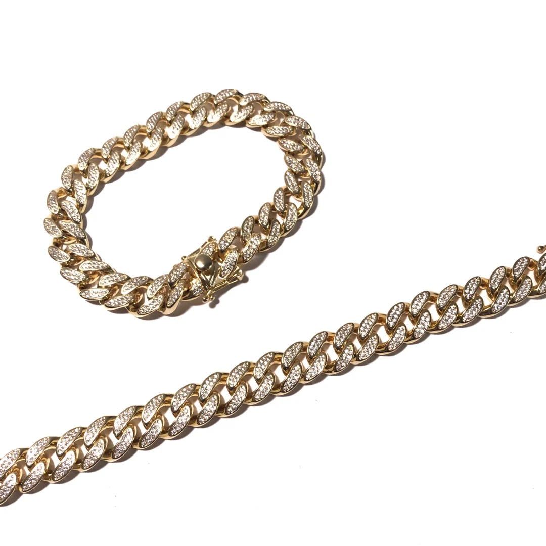 

New Design s925 Silver hip hop Chain Link Curb Bracelet For Men