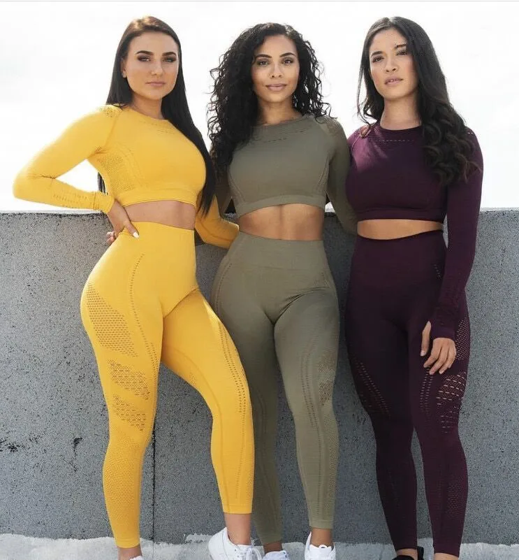 

Factory cheapest price for Woman High Waist Fitness Seamless Yoga Wear Long Sleeve Pants Leggings Yoga Gym Set, Wine ,blue ,black ,pink,yellow ,orange