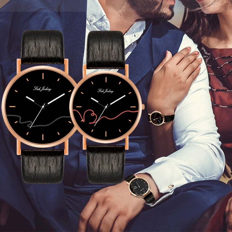 WJ-8733 Factory Hot Selling Quartz Couple Watches Business Alloy Lover Wrist Watches Leather Wrist Watches