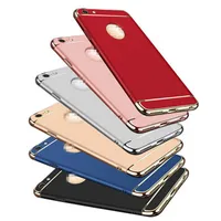 

3 in 1 Matte Frosted Electroplating Armor Case Removable Hard PC Back Cover For iPhone X Xr Xs Max 8 7 6S Plus Samsung S8 S9