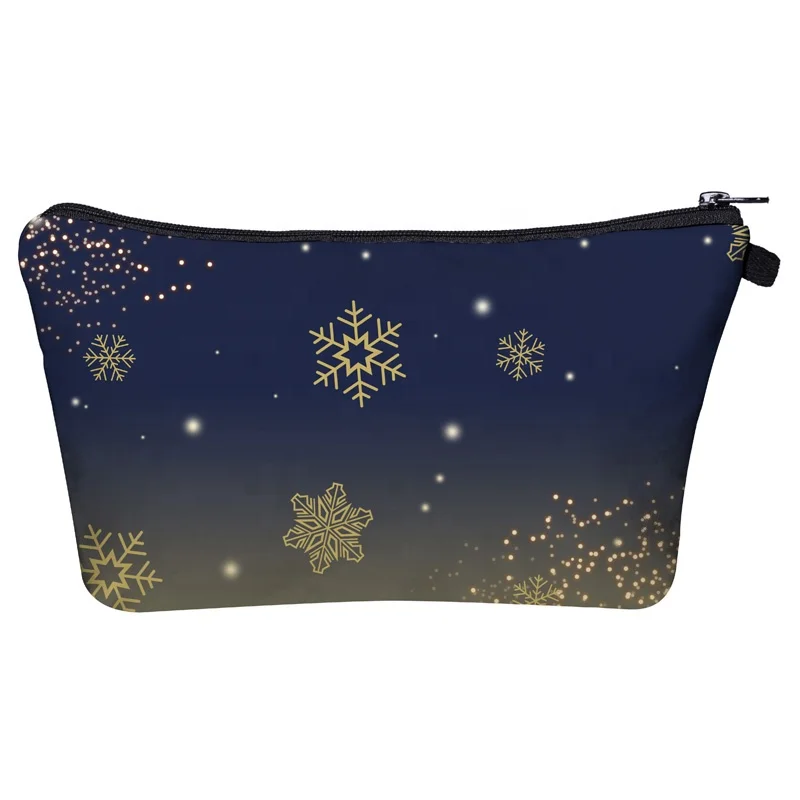 

Zohra christmas customize design digital printed waterproof small makeup bag ladies toiletry travel bag, Shown/customized color