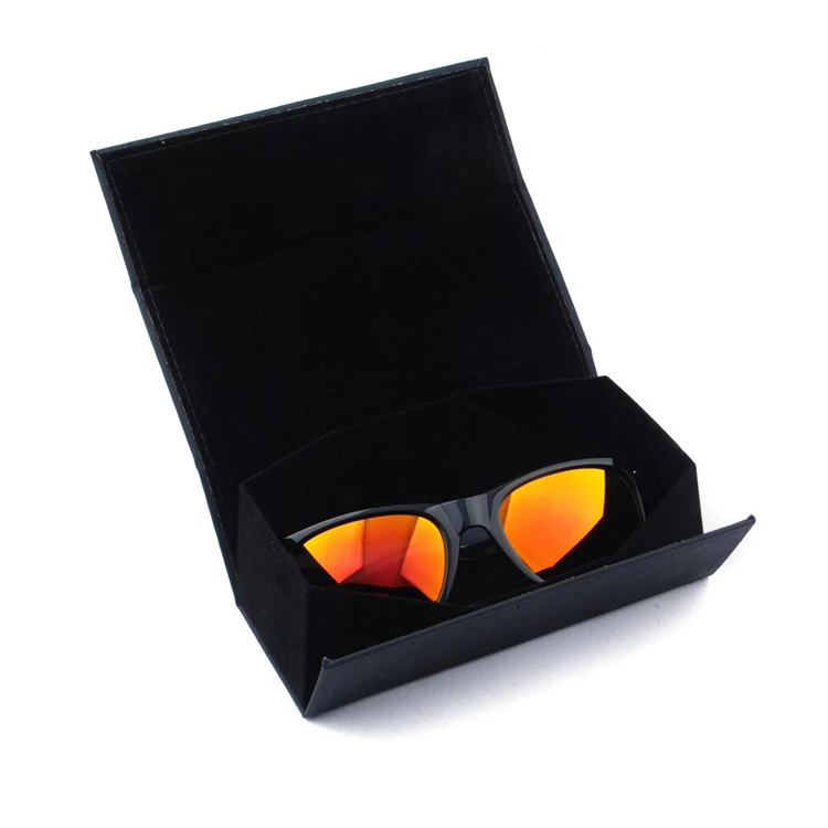 

Wholesale High Quality Hard Glasses Box Custom Logo Foldable Sunglasses Case Black PU Sunglasses Case