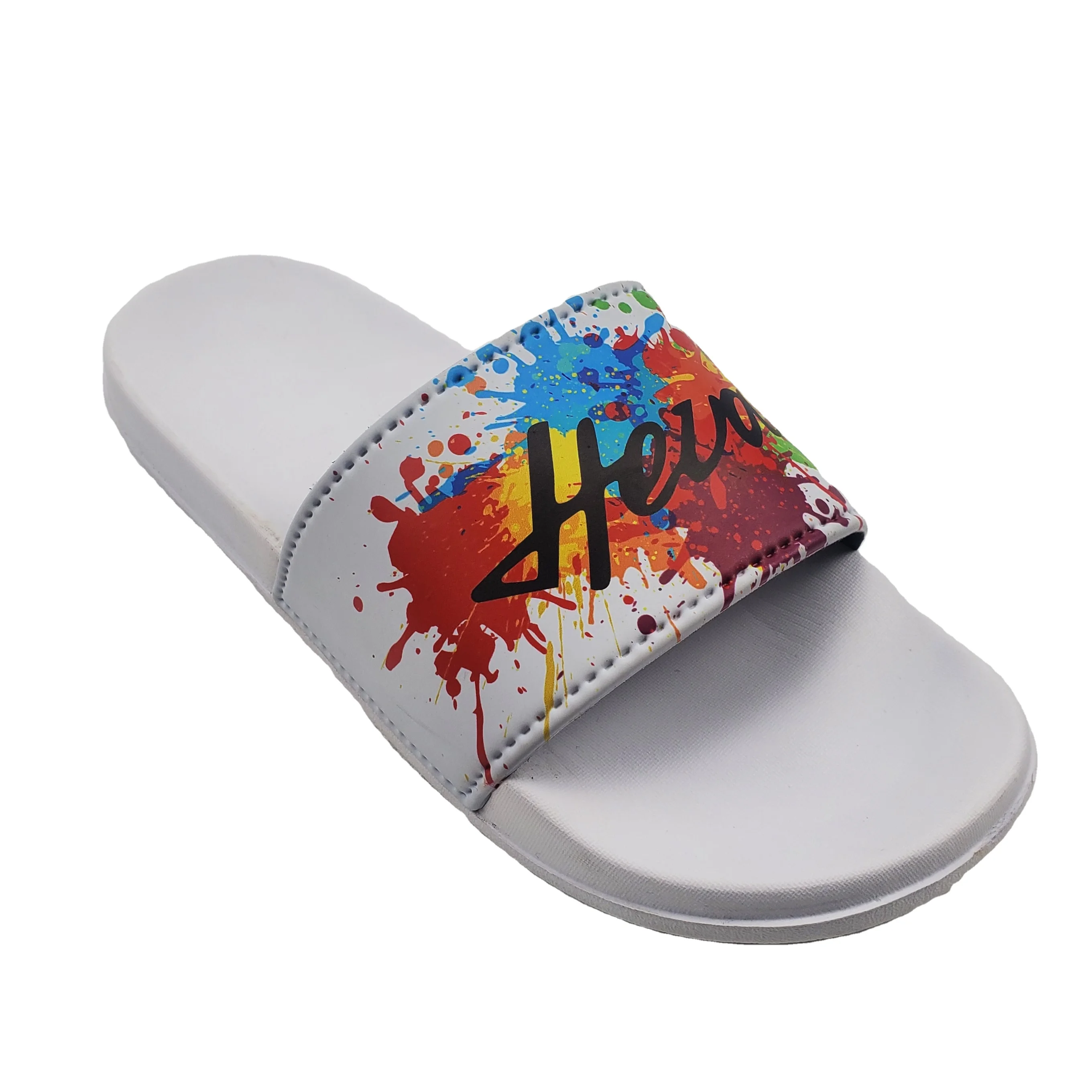 

2020 hot sale Beach indoor Slide Shoes Foot Wear Personalized man woman Slides Customized Logo Slippers