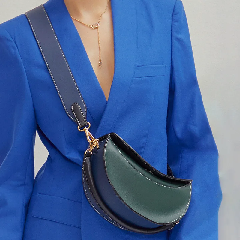 

2021 Simple design small handbag retro wide shoulder strap bag female 2021 new personality all-match purse, Picture