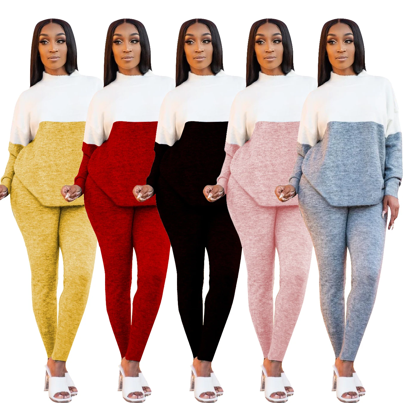 

YD-TS1093 New arrival spring Two Piece Long Sleeve Top Leisure sports jogging suit women set
