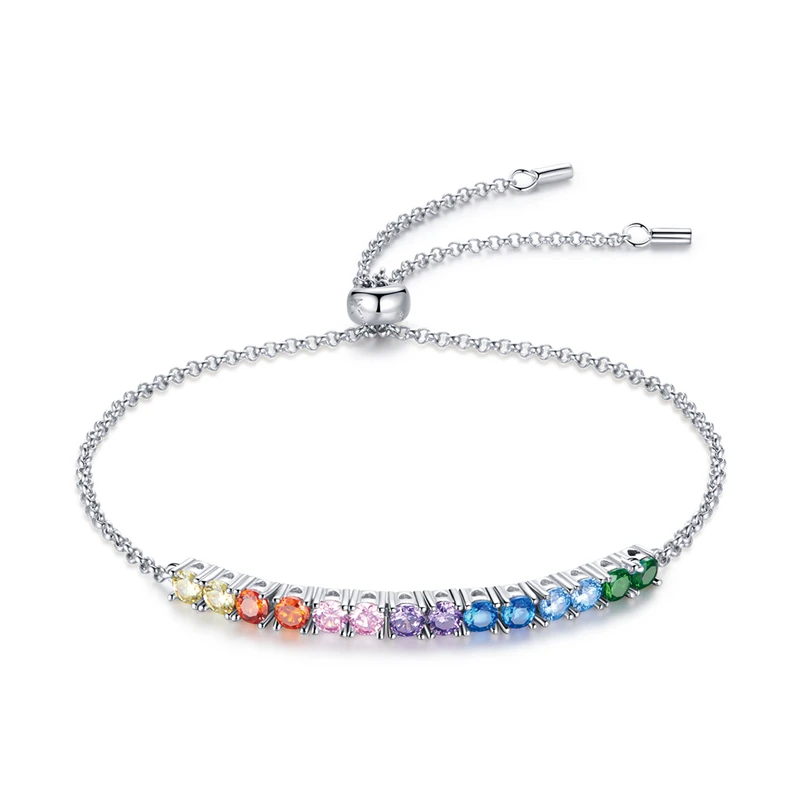 

SCB213 Rainbow bridge 925 sterling silver chain bracelet for women
