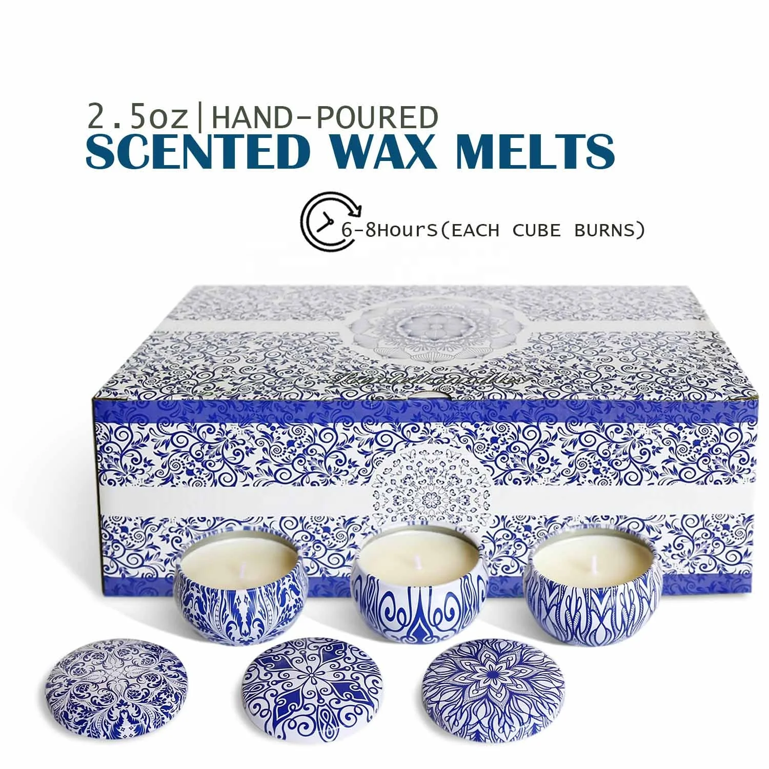 
2.5 oz 16pcs pack soy wax scented tin candles 