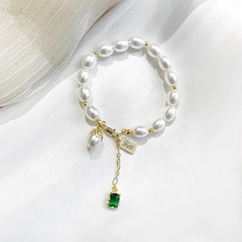 

Freshwater Pearl Women's Bracelet Fashion Classic Pendant Bracelet Petal Weaving Dream Net Personality Bracelet, Gold