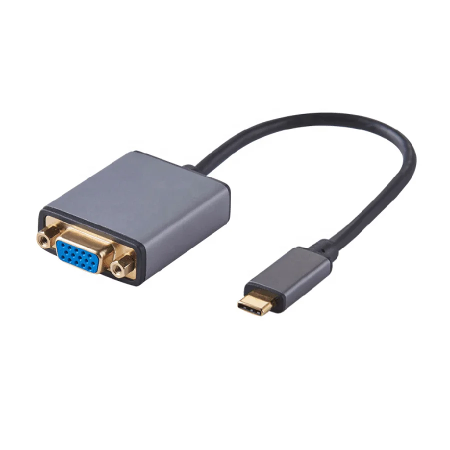 

USB type c to VGA female cable usb 3.1 type-c to vga adapter cable vga to av converter, Gray, customized