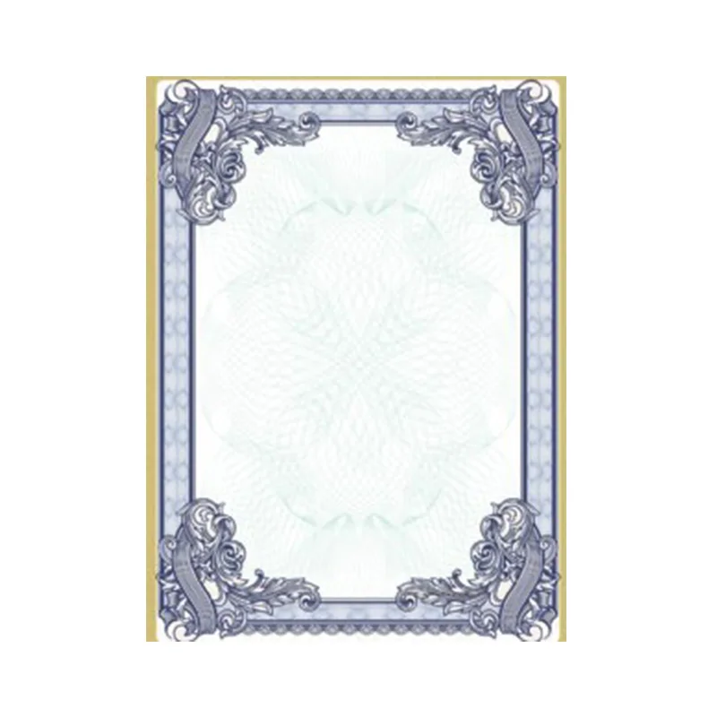 Security line fluorescent watermark paper certificate