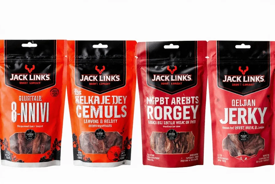 Comparison of different Jack Link's jerky flavors including the chili variety arranged side by side