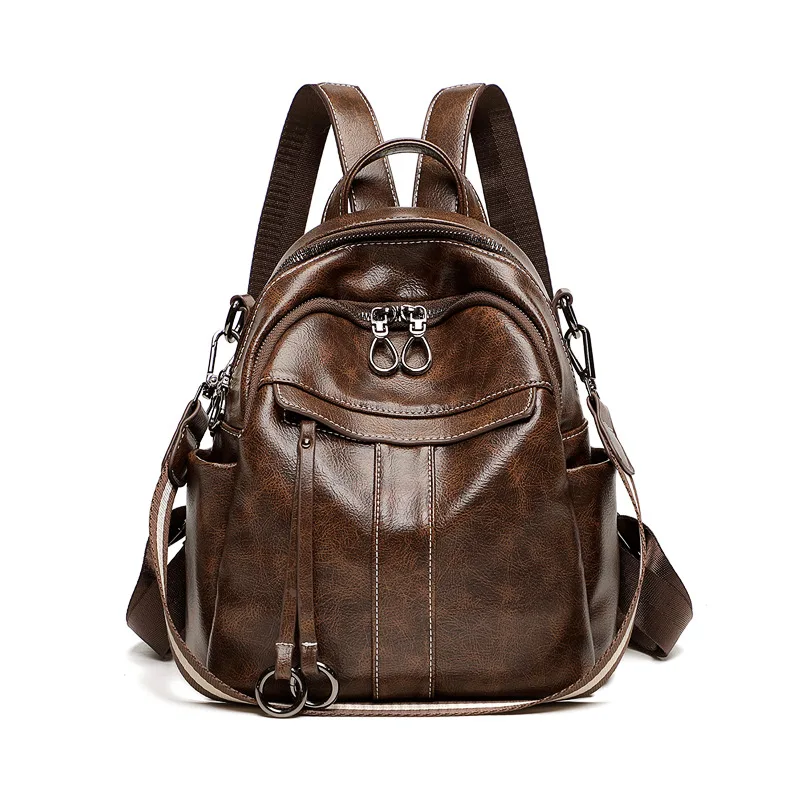 

Two Colors Vegan Leather Backpack For Girls