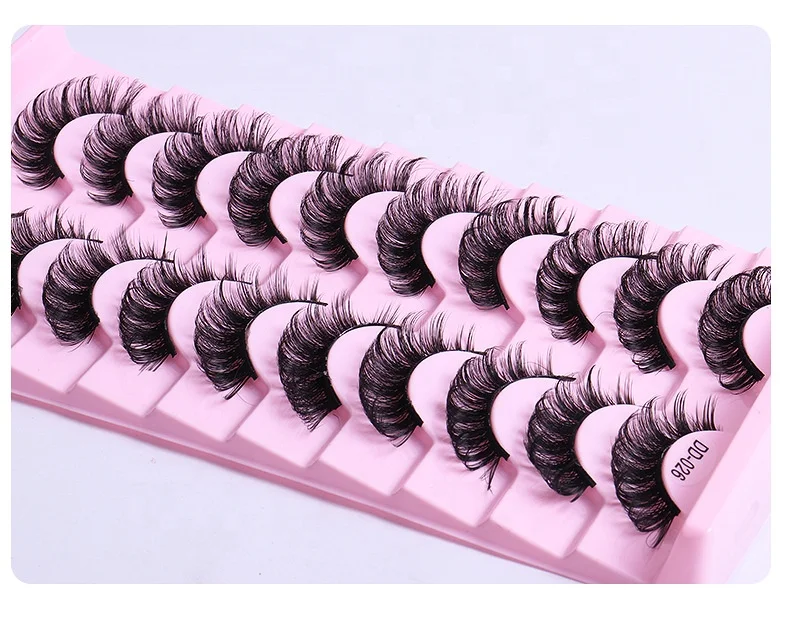 

10pairs/lot Eyelashes Soft Wispy Lash Faux Mink Eyelash Handmade Natural Long Lasting Fake Eyelash D Curly False Lashes