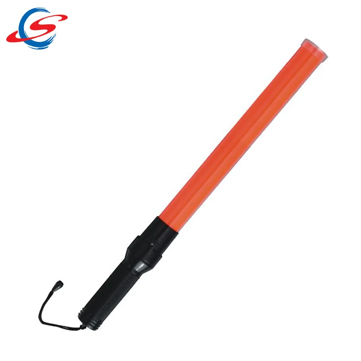 
54cm rechargeable security white torch red led flashing traffic baton light 