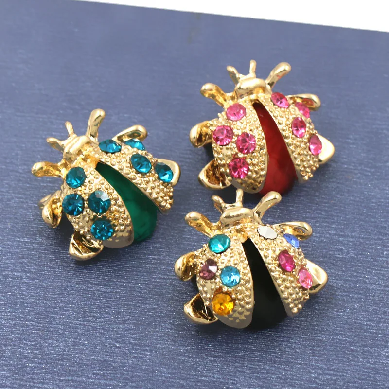 

JAENONES Designer Jewelry Women Cute Alloy Crystal Rhinestone Bee Animal Brooches Pin Enamel Insect Brooch