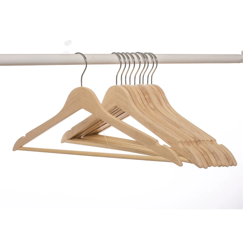 

Top Quality Anti-slip Nature Wooden Clothes Hanger Rack for Coat Shirt, Natural