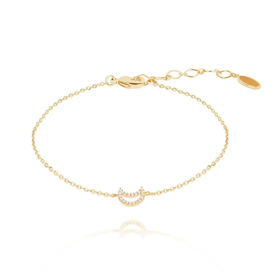 

Luxury Band Brass Bracelet Gold Plated New Tricks Moon Bracelet With Cubic Zircon, Customized color
