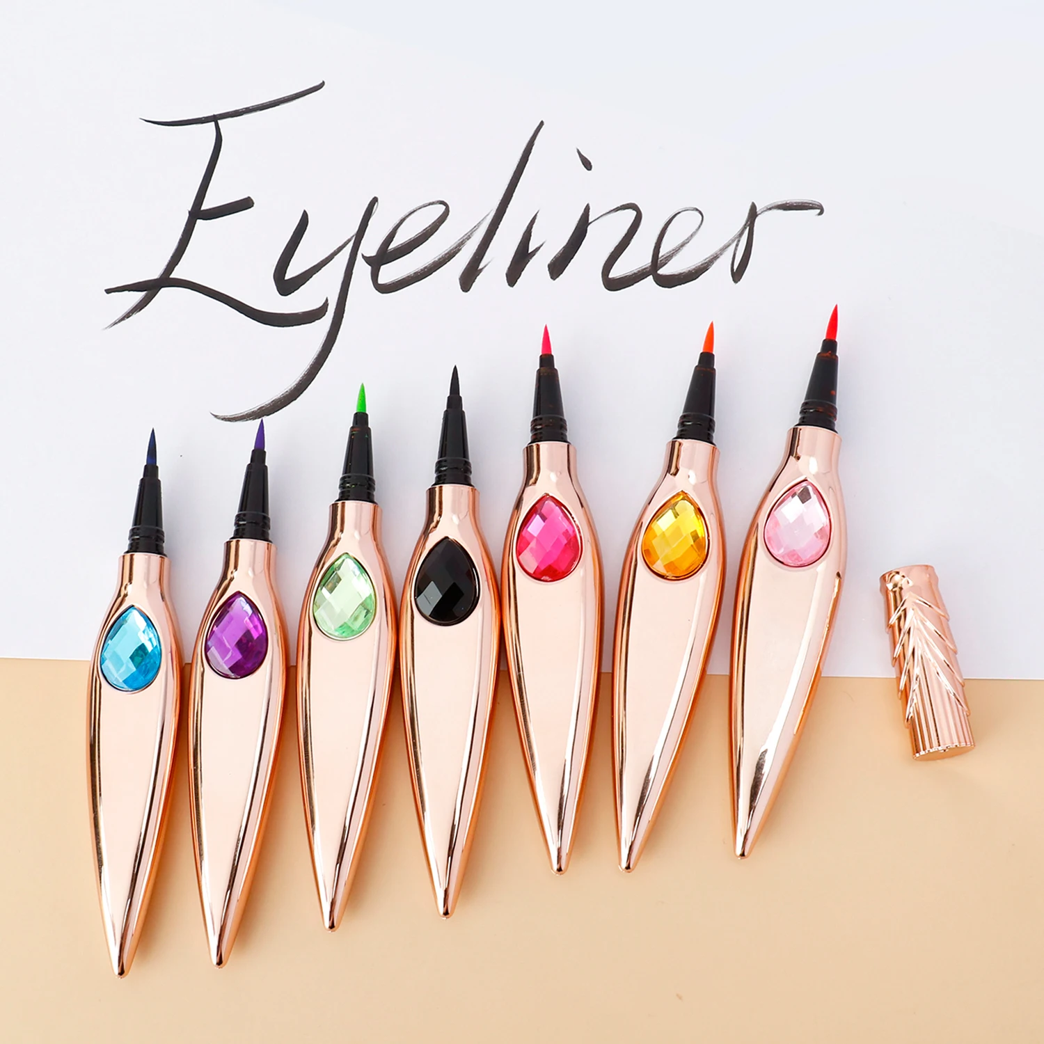 

New design 7 Colors Water Activated Eyeliner Waterproof colored Liquid Eyeliner Private Label