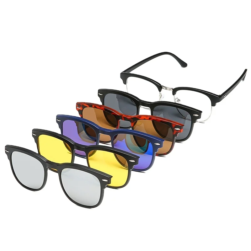 

Cross-border Sunglasses Cover TR Full Frame Myopia Frame All-in-One Men's and Women's Magnetic Sunshade Polarized Sunglasses Who
