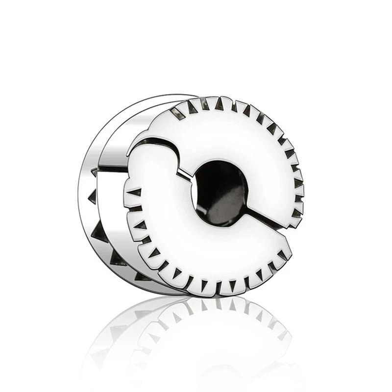 

Wholesale 925 Sterling Silver Simple Round Clip Charm Fits DIY Charms Bracelet Jewelry