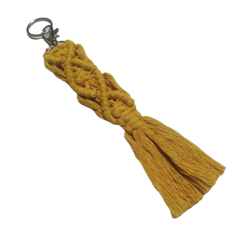 

mini boho handcrafted accessories for key macrame keychains with tassel or key decorations, Customized color