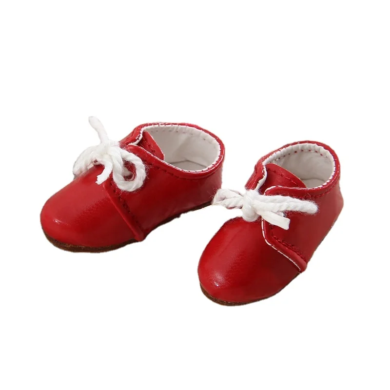 

Free Shipping BJD Shoes  Leather White Black Red For YOSD BJD Dolls Length 4.6cm width 2cm Shoes