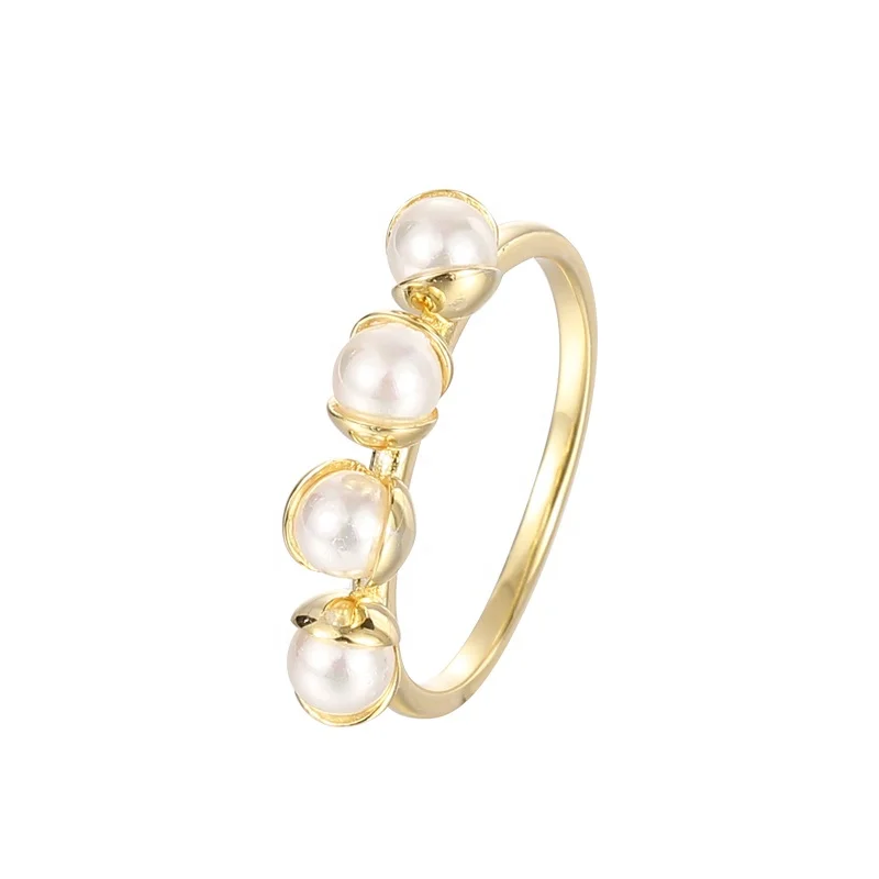 

Original Design Women Fashion Ring 925 Sterling Silver Shell Pearl Ring 18K Gold