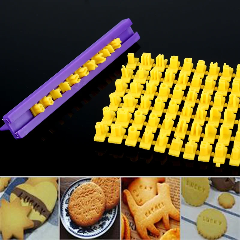 

DIY Letter Impress Biscuit Cookie Mould Alphabet Plastic Cake Mould Cutter Press Stamp Embosser Fondant Mold
