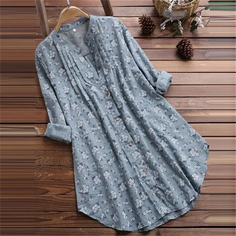 

Plus Size Blouse Tunic for Women Chiffon Beach Cover Up 2021 Button Summer Dress Loose Flower Swim Cover-up Tops Blouses S~5XL