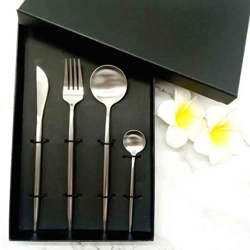 

High Quality Luxury Metal Stainless Steel 304 Flatware Portugal Royal Cutipol Matte Silver Cutlery Set