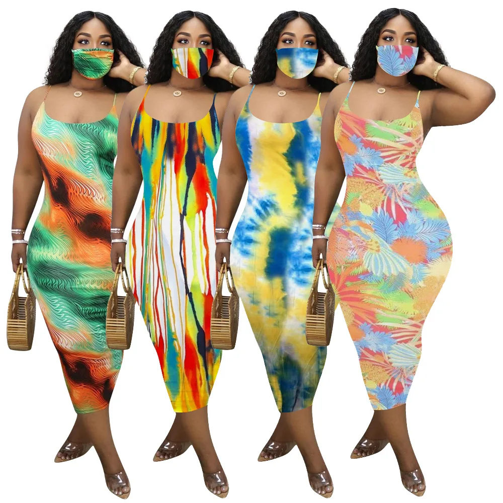 

Summer Casual Sexy Halter Tie Dye Sleeveless Maxi Dress Elegant Casual Dresses Women Clothing Plus Size Plus Size Women Clothing