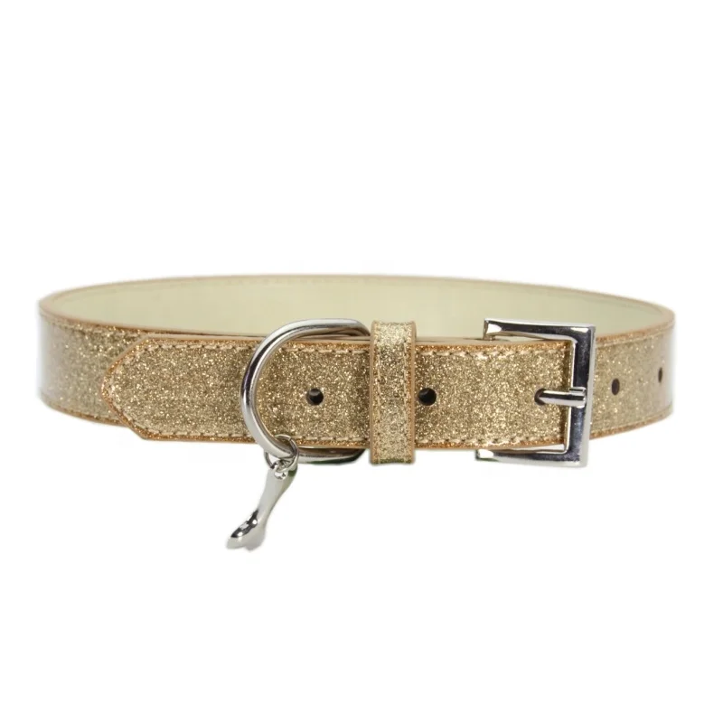 

Wholesale Customized Rhinestone Luminous Crystal Dog Collar wholesale shiny glitter leather alloy bone pet dog collar
