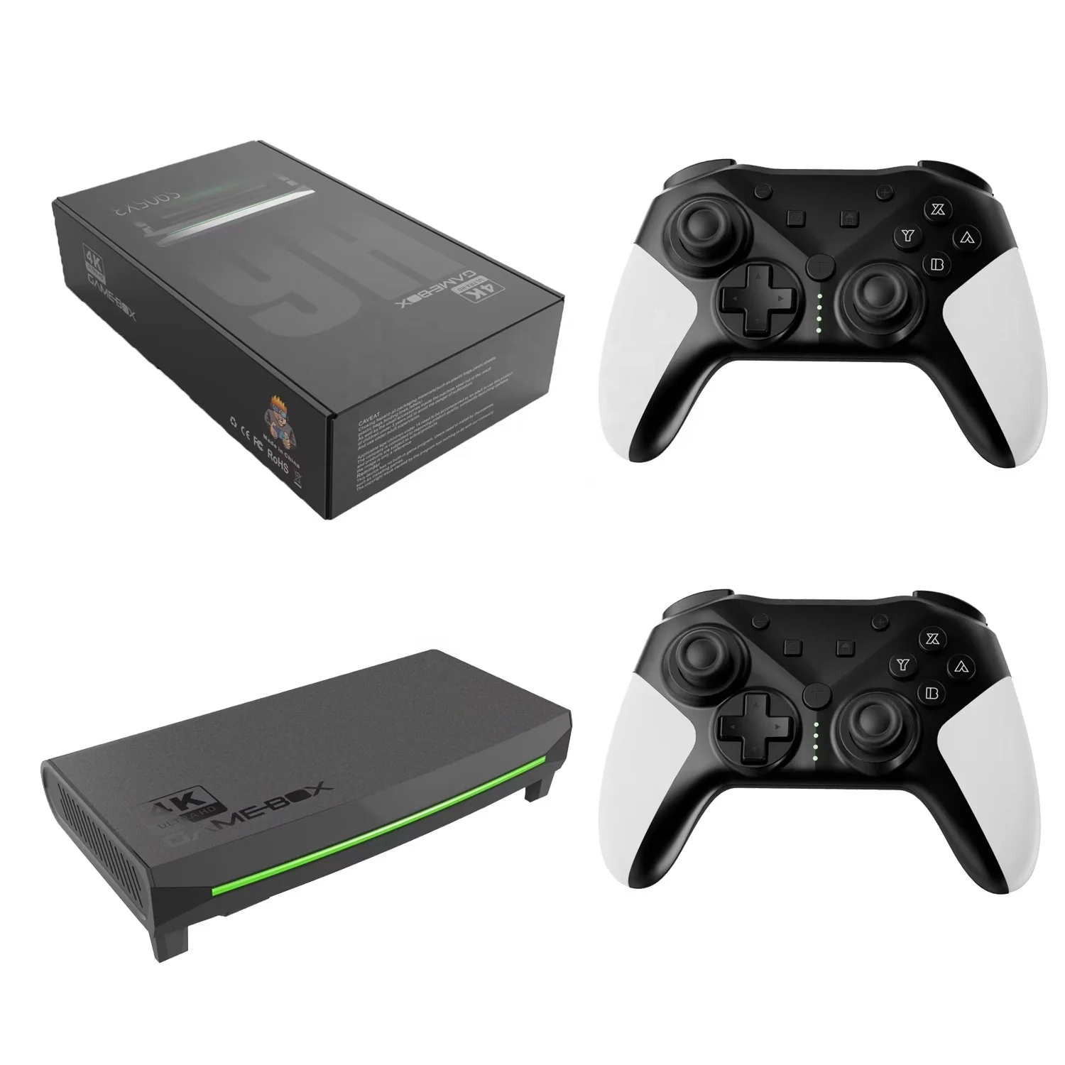 

4K HD H6 Game Box TV Output Video Game Console Wired Controller DDRIII 256M With 10000 Games 64bit A55 Architecture Chip
