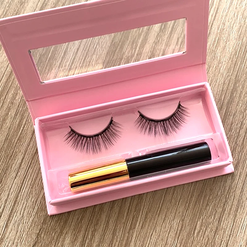 

Free Design Logo Magnetic Lashes Custom Box 3D Reusable 5 Pairs 7 Pairs 10 Pairs 10 Magnet Eyelashes with Eyeliner, Natural black