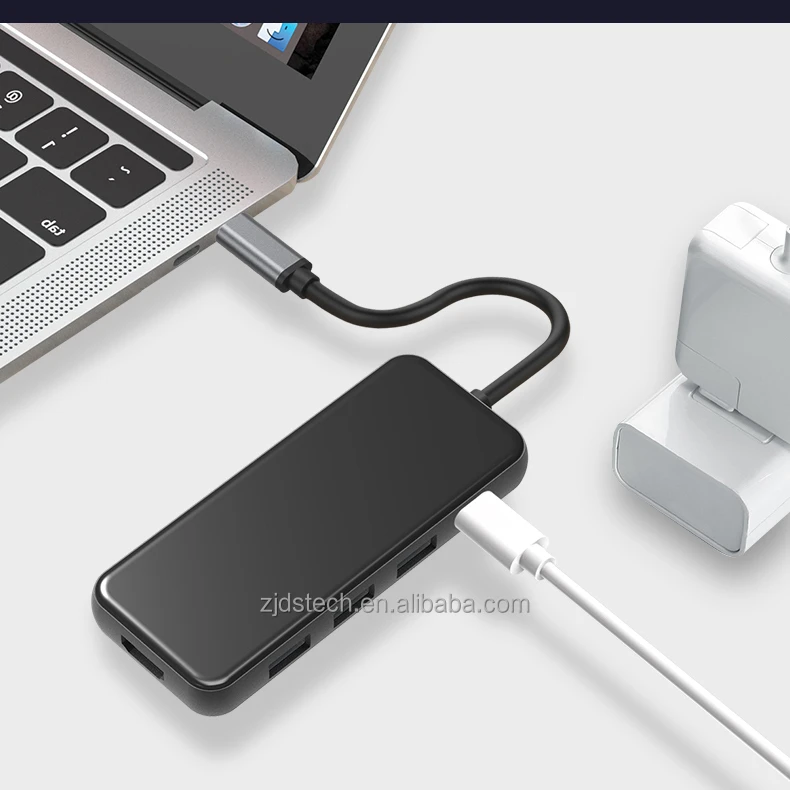 

8in 1 high speed usb-c 6 port usb hub PD charging usb 3.0 hub for matebook targus docking stations