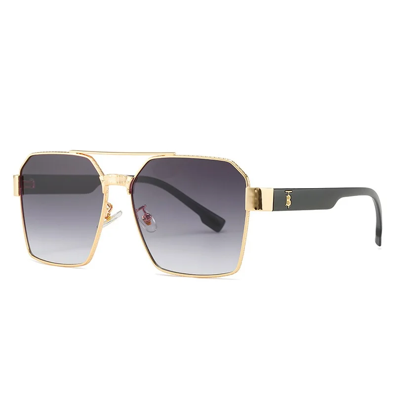 

Hot Sale Classic Vintage Oversized Square Metal Eyewear Fashion Shades Gradient Unisex sunglasses 2022