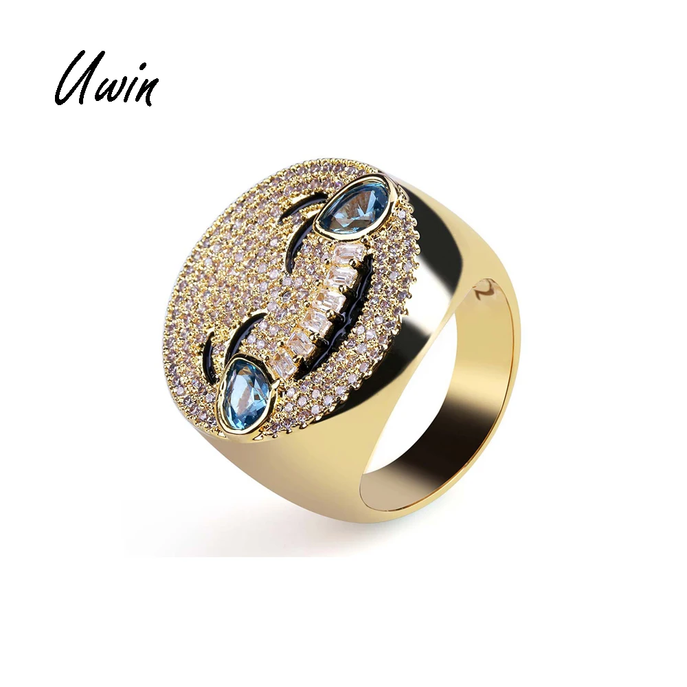 

Fun Men Hiphop Laugh Face Ring Emotion Ring Fashion Unisex Ring, Gold color / silver color