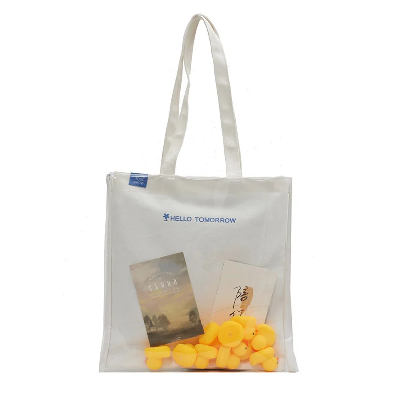 

New arrivial design cartoon duck pvc woman handbags canvas ladies clear tote bag, 1colors